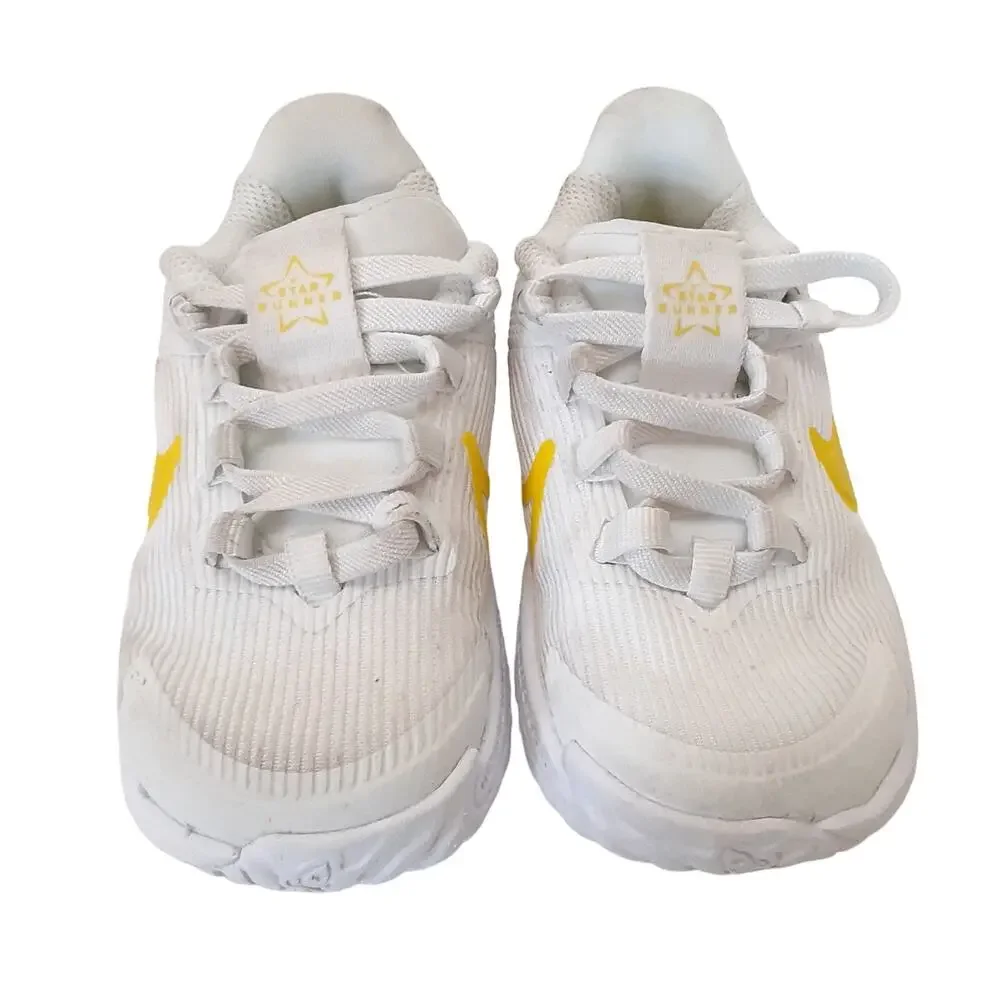 Nike Star Runner 4 Low Top Sneakers Baby 6C Toddler Running Shoes White Yellow